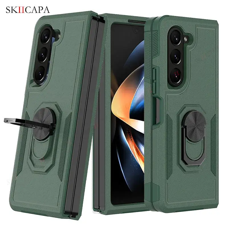 Магнитный автомобильный чехол-книжка для Samsung Galaxy Z 5, противоударный силиконовый чехол-подставка с кольцом для Galaxy Fold 4