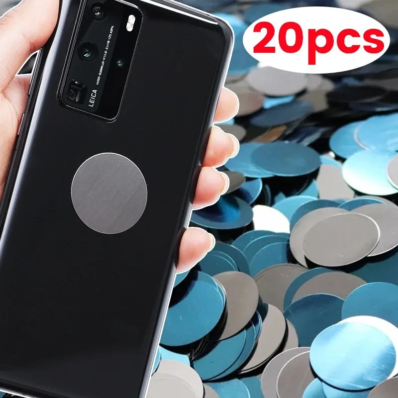 1-20Pcs Universal Magnetic Metal Plate for Magnetic Phone Car Mount Holder Iron Sheet Sticker Disk for Magnet Tablet Mount Round