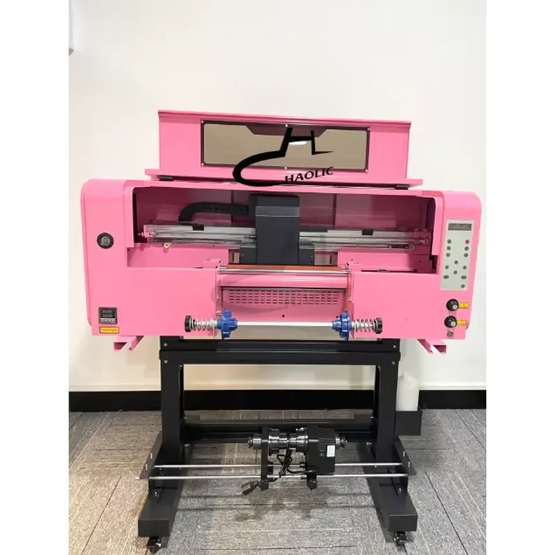 CE Certificate UV DTF Transparent Sticker Printing Machine Sticker Sheet Custom Print With Laminator Dual XP600 A3 Pink UV