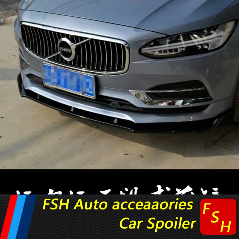 

For Volvo S90 2017 - 2020 Front Lip Chin Diffuser Body Kit Spoiler Bumper Splitter Accessories ABS Material Carbon Look