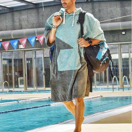 Roupão com capuz para natação e mergulho, roupão grosso para troca de roupa, poncho para manter o calor, toalha de microfibra à prova de vento, casaco de inverno para surf, de secagem rápida.