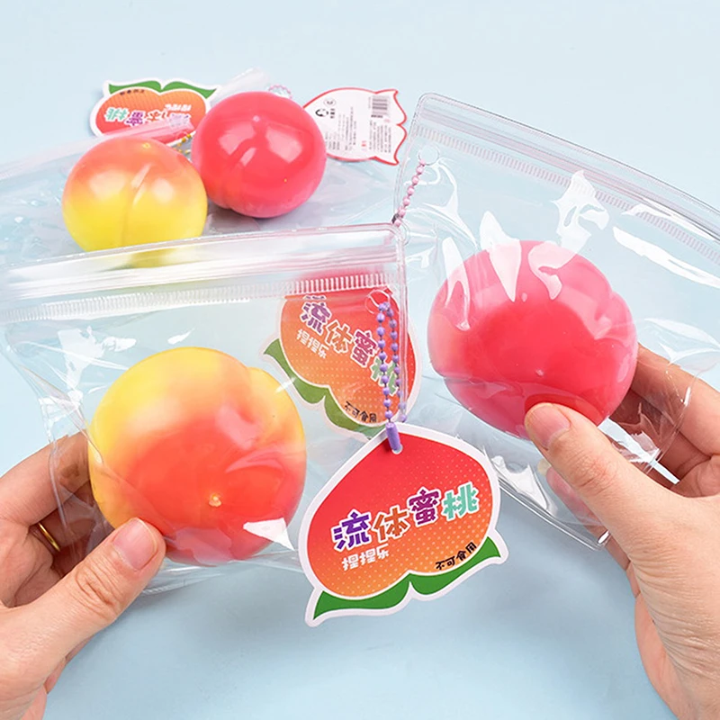 Simulated Fruit Peach Plastic Fluid Slow Rebound Pinch Music Decompression Vent Toy Squishy Props