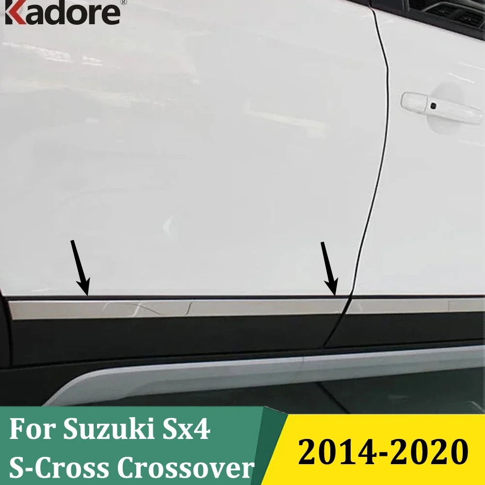 

Для Suzuki Sx4 S-Cross SX4 Crossover 2014-2019 2020, молдинг для боковой двери, накладка, защитная накладка, украшение, внешние аксессуары
