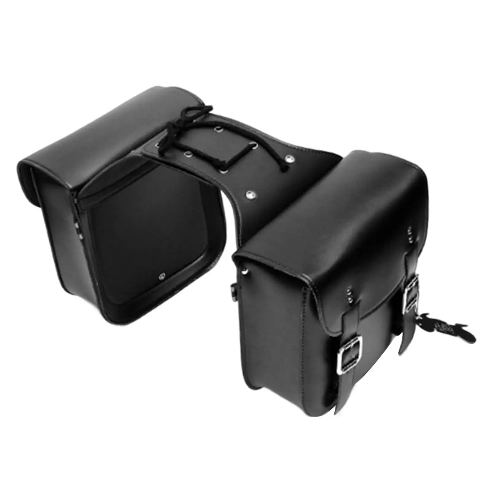 Motorcycle Saddlebags with Quick Access Synthetic Leather Rear Seat Side Bags Panniers Motorcycle Accessories Tail Luggage