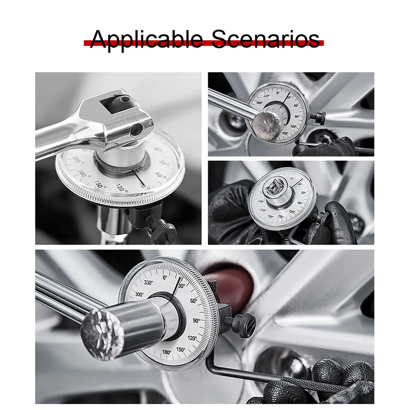 1/2 زاوية عزم الدوران مقاييس عالية وجع قياس السيارات متر أداة 360 درجة زاوية دوران أداة اليد #5