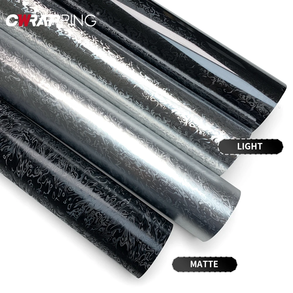Relief Pattern Car Sticker Vinyl Carbon Fiber Wrap Black Motorcycle Sticker Embossment Car Body Film Decor for Car Accessories