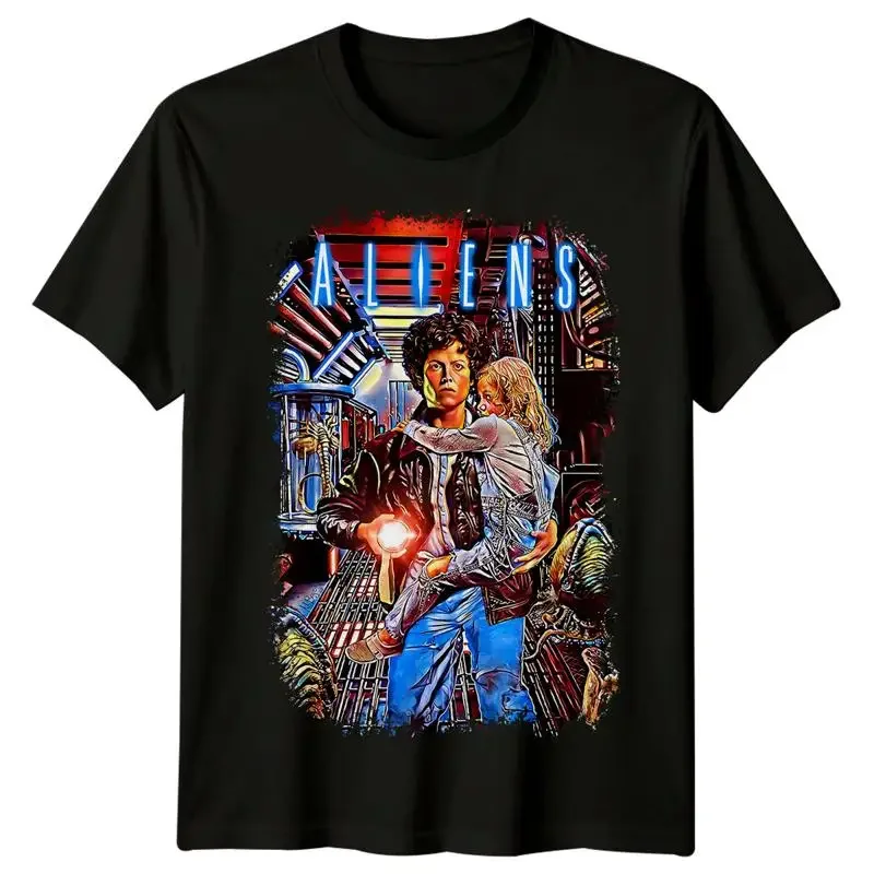 Aliens 1986 Movie Poster Inspired T shirt Retro 80s