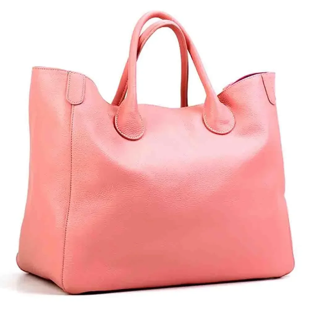 Spaziosa borsa da donna in vera pelle borsa di lusso in pelle bovina borsa casual spessa vera pelle naturale secchiello shopper borsa quotidiana