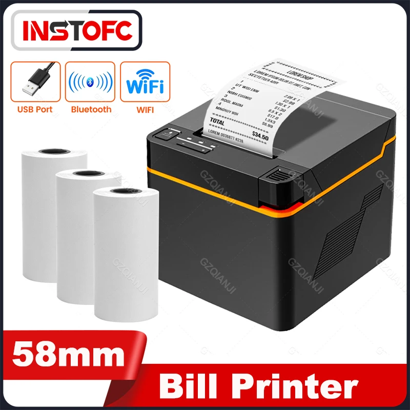 impressora de recibos com bluetooth e wi fi impressora de recibos usb bill thermal maker loja de varejo supermark windows android impressoras 58 milimetros 01