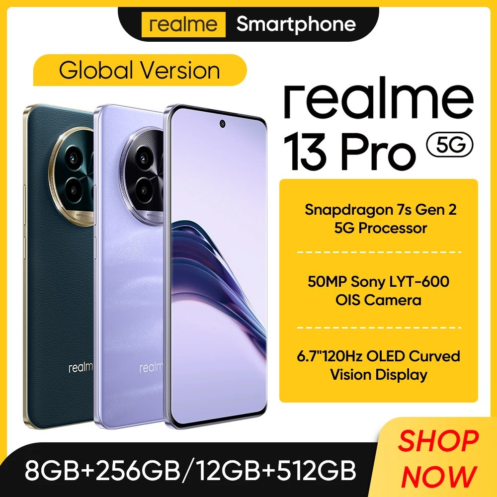 [World Premiere] realme 13 Pro 5G Smartphone 8GB 256GB Snapdragon 7s Gen 2 Processor 50MP Sony OIS Camera 45W Charge