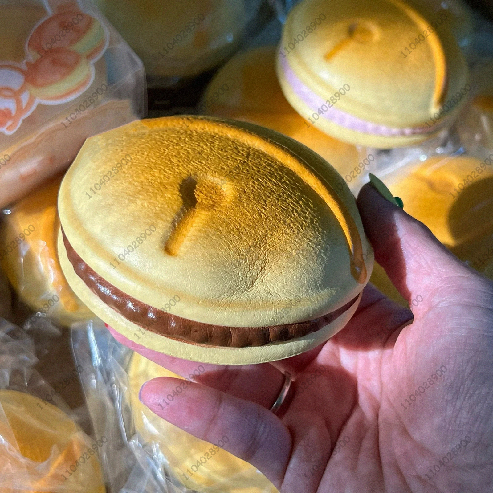 Dorayaki Pie Slow Rising Squishy Toys Red Bean Bread Bakery Slow Rebound Squeeze Toys ASMR Anti Stress Fidget Toys for Adults