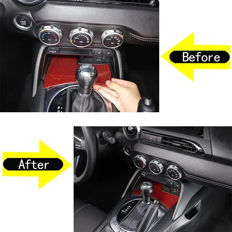 

1Pcs Soft Carbon Fiber For 2016-2025+ Mazda MX-5 Car Central Control Storage Box Slot Pad Car Interior Accessories