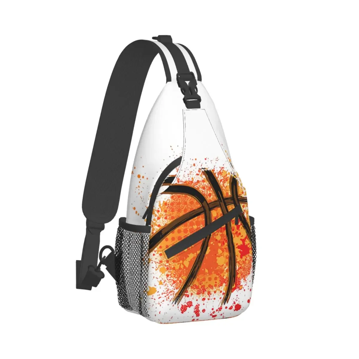 

Orange Basketball Crossbody Chest Bags Pockets Travel Pack Messenger Sports Teens Shoulder Bag Unisex