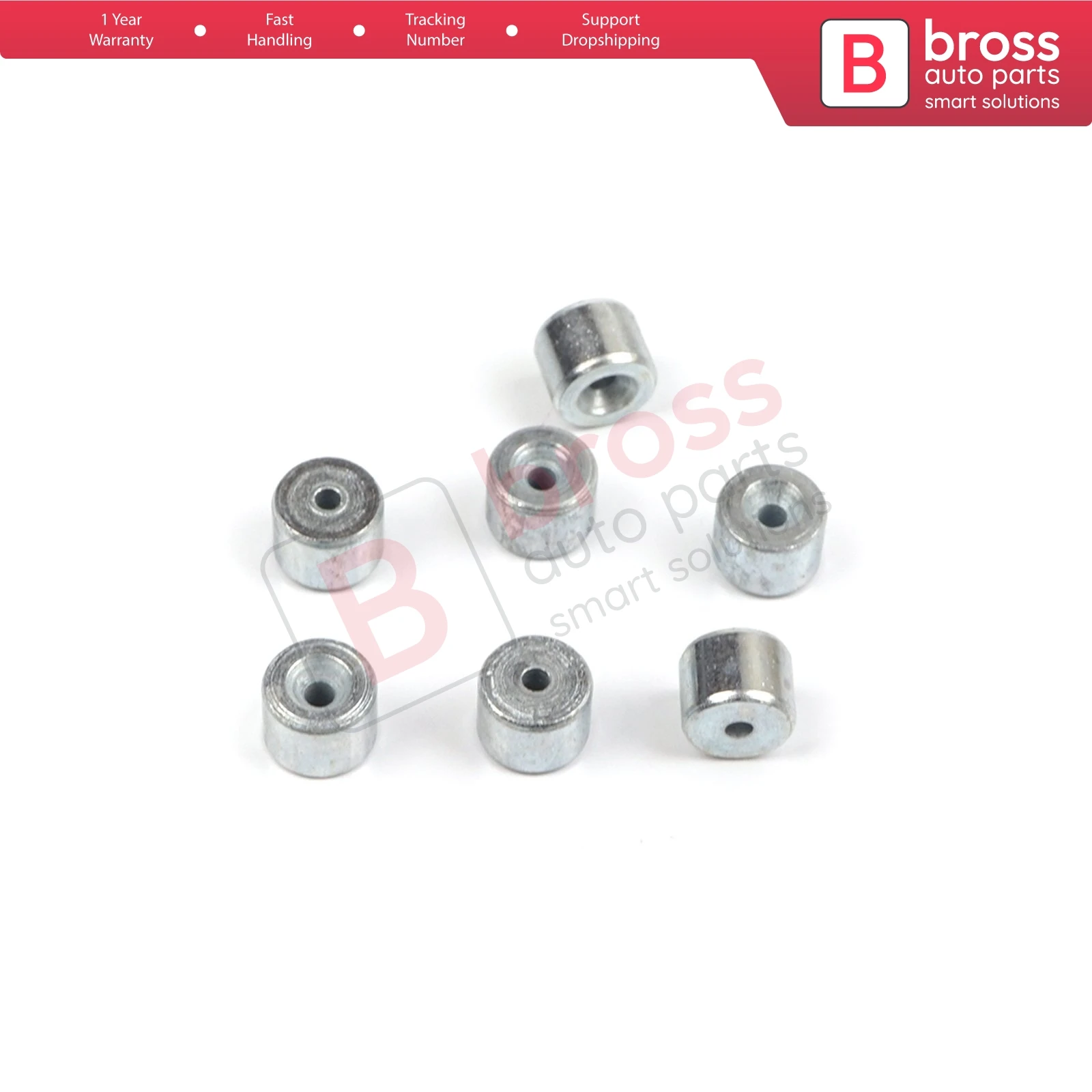 

BCR016 100 Pieces Car Window Regulator Winder Repair Steel Cable Wire Rope End Fitting Pin Stop Sleeve Crimp Rivet 6.5x5/1.7 mm