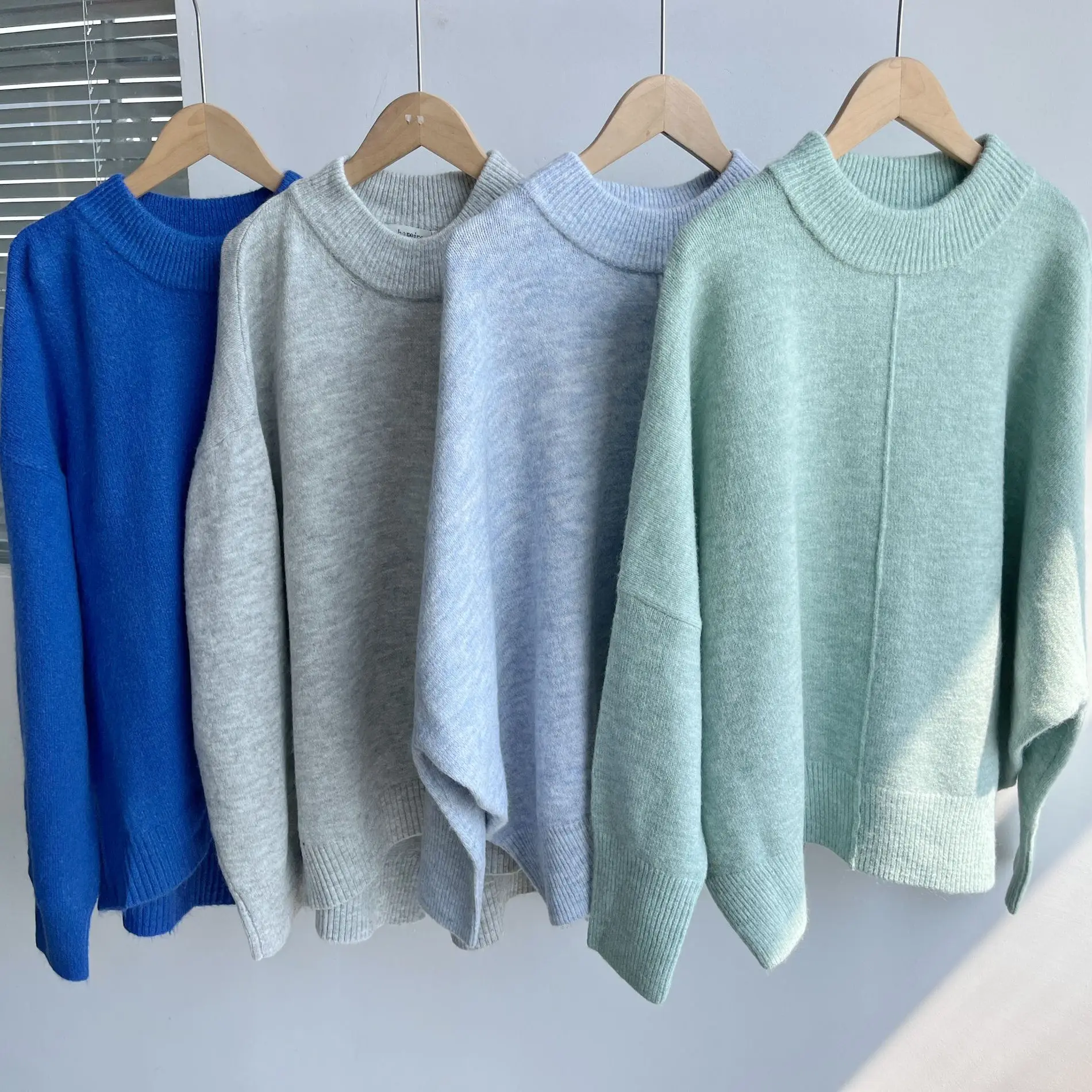 

Весна A484, шелковый длинный вязаный свитер ярких цветов, свободный универсальный топ для женщин, весна 2024, другой материал