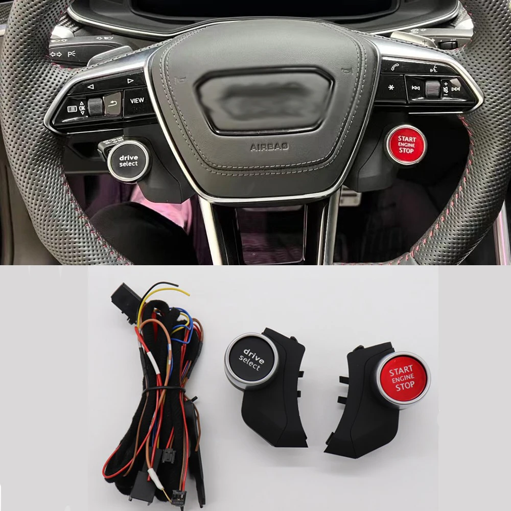 One button to start R8 button, for Audi B9 C8 A4 A5 A6 A7 2017-2024 Steering wheel start switch Drive mode switch