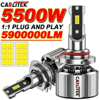 Bombillas LED para Faros Delanteros H4 H7 H11, 5500W de Alta Potencia para Automóviles, H8 H9 9005 9006 HB3 HB4 9012 HIR2, Lámparas de Diodo para Auto, Canbus 6500K