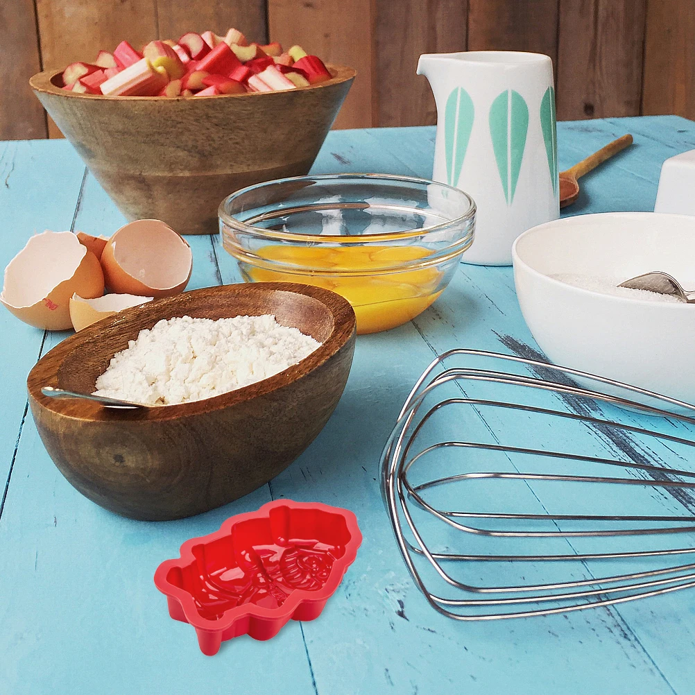 

2 pcs Silicone Baking Mold Set Round Cookie Cake Molds Food Grade Easy Clean Cartoon Design for DIY Fondant Cookies