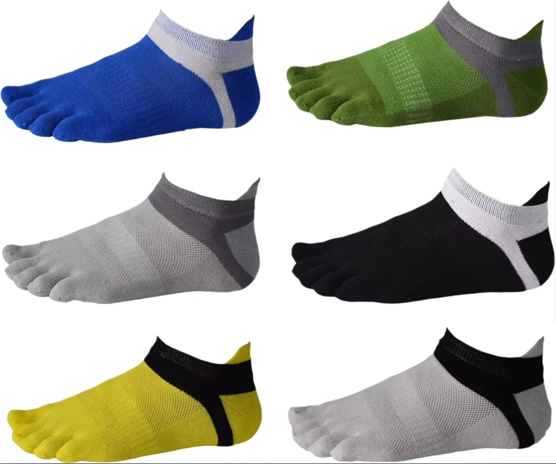 

5 Pairs Sports Five Toe Ankle Socks Men's Mesh Short Sock Spring Summer Anti-friction Sweat-absorbing Cotton 5 Fingers Socks
