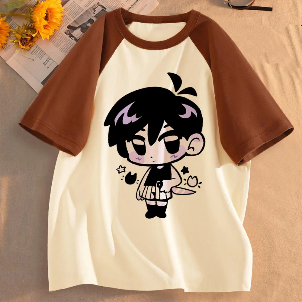 Omori top tees femme graphic Retro funny alternative  goth top tees anime 80s alternative  streetwear
