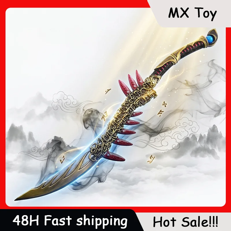 36cm Anime Peripheral Metal Cratfs Sword Model Golden Fuzi Mother Blade Personalized Desktop Ornament Knife Toy Gifts Collection