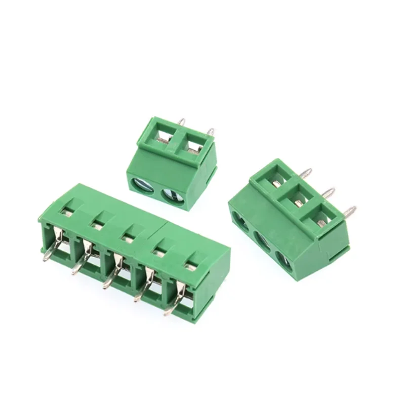 10PCS KF127 Green Terminal Block 5.0mm Pitch 2P 3P Connectable PCB Screw Type 300V/10A