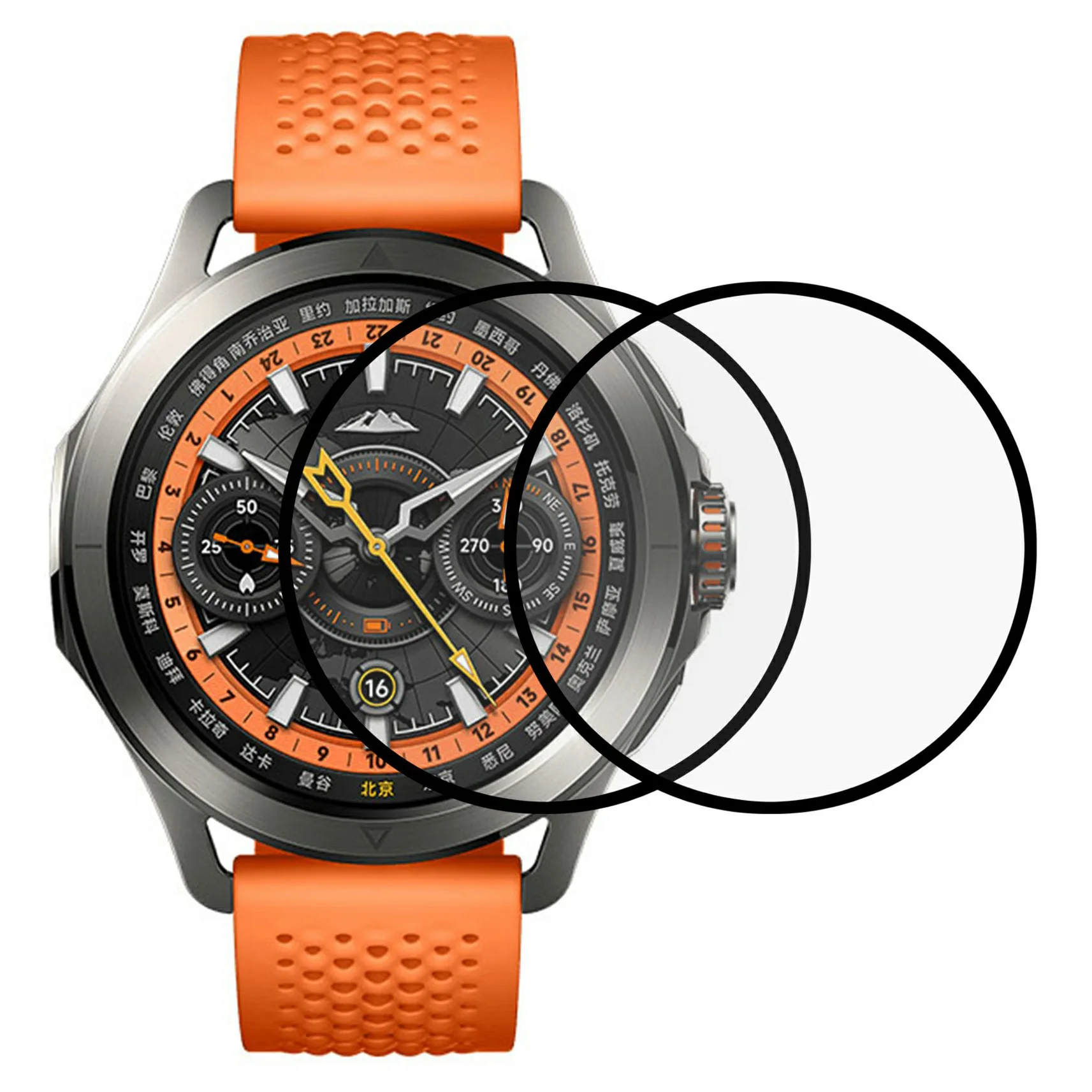 

2 шт./упак. для Xiaomi Watch S4/S4 15-летие Edition Защитная пленка для экрана часов HD Прозрачная пленка из ПММА (черный край) - черный