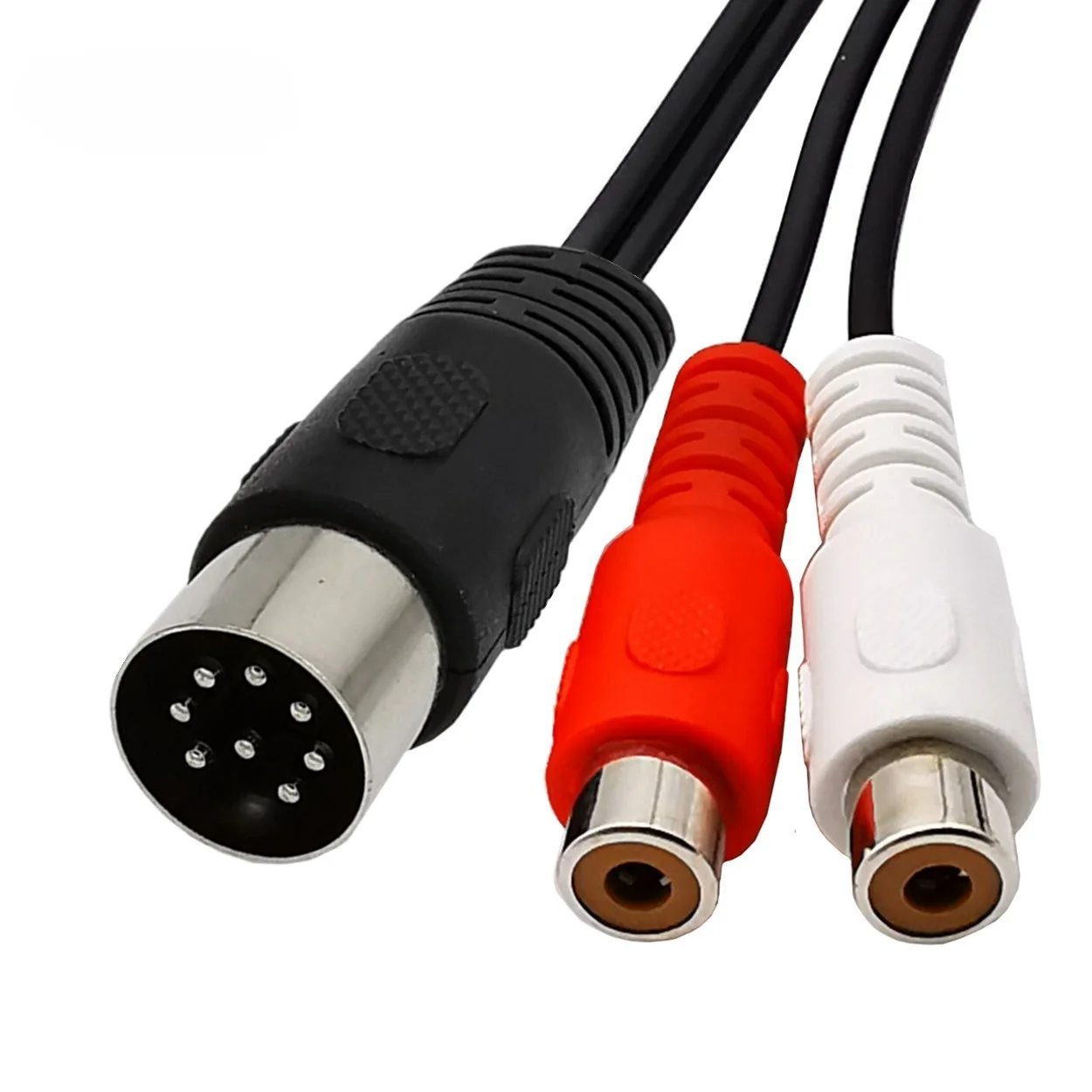 Kabel Din 8-pinowy na 2RCA 8-pinowy wtyk męski Din na żeński adapter audio 2-RCA do sprzętu audio do instrumentów muzycznych 0,3M-1,5M