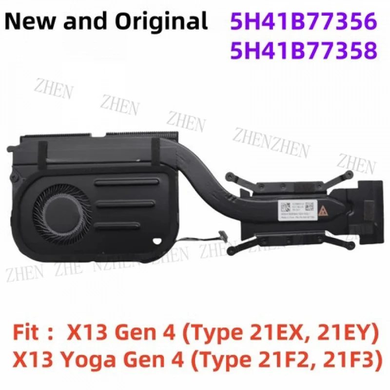 

Y-кулер для процессора, вентилятор, радиатор для Lenovo ThinkPad X13 YOGA Gen 4, 5H41B77356 5H41B77358