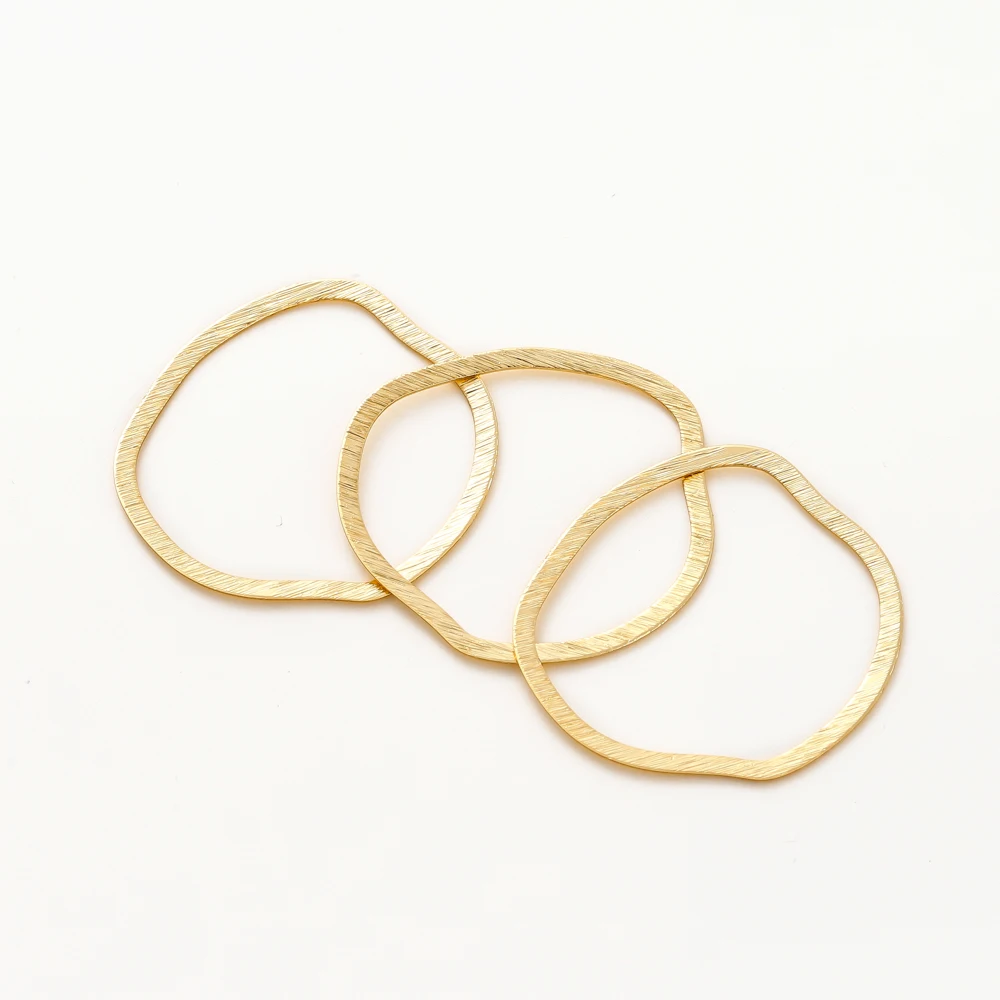 Pendientes irregulares de Latón chapado en oro de 14K y 18K para mujer, fabricación de pendientes de Metal mate, colgante para la fabricación de