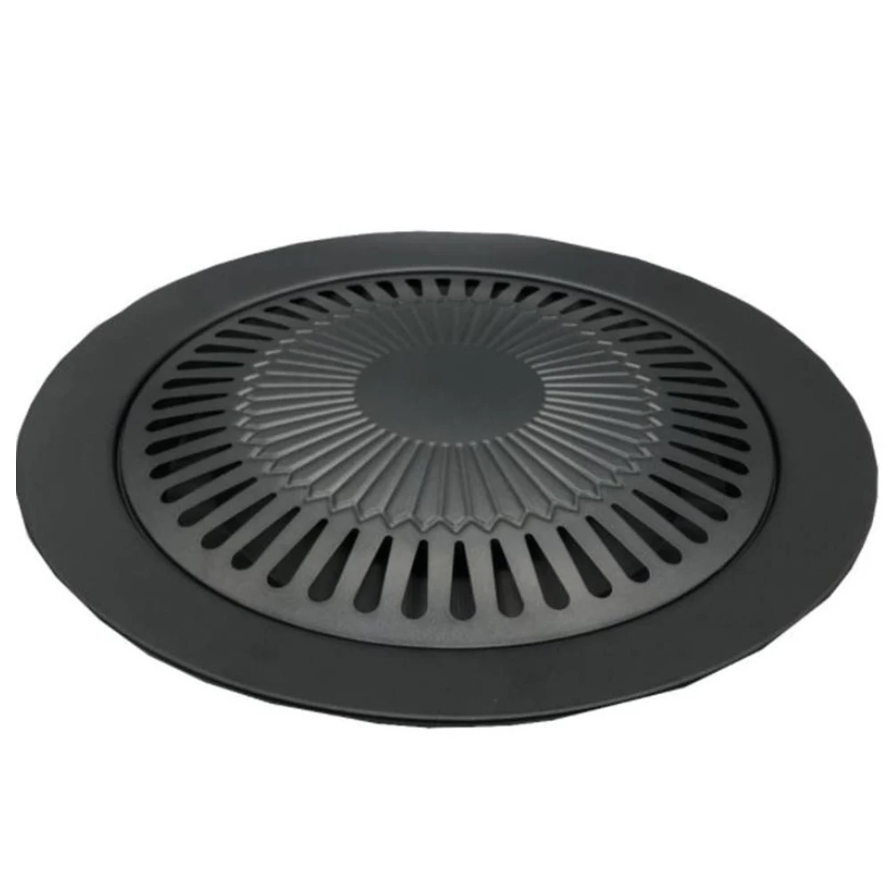 

Portable BBQ Grill Plate 2 Sets Non stick Baking Tray Bakeware Even Heat Lightweight Compact Outdoor Grilling Platter