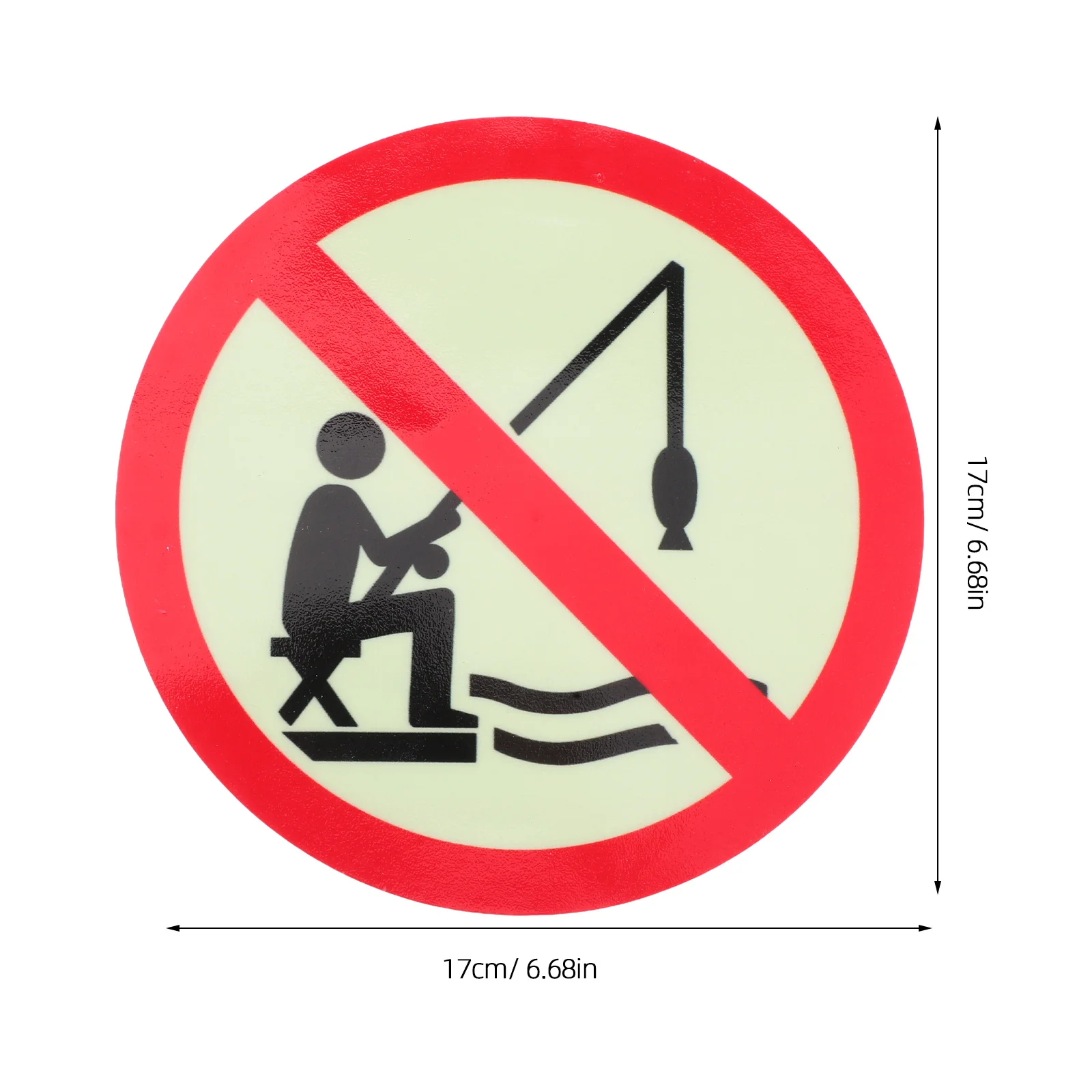 Pegatina de pesca prohibida sin señal luminosa, etiqueta de advertencia autoadhesiva impermeable para parque, lago, estanque, al aire libre, brilla en la oscuridad, 4 Uds.