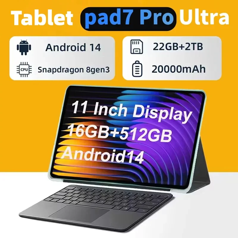 �y�Z�[�����z2026�N�V�^�I���W�i��Pad 7Ultra�^�u���b�g 11�C���` Snapdragon 8 Gen3 Android 14 �^�u���b�g 22GB+2TB 20000mAh 5G �f���A��SIM WiFi GPS �^�u���b�gPC