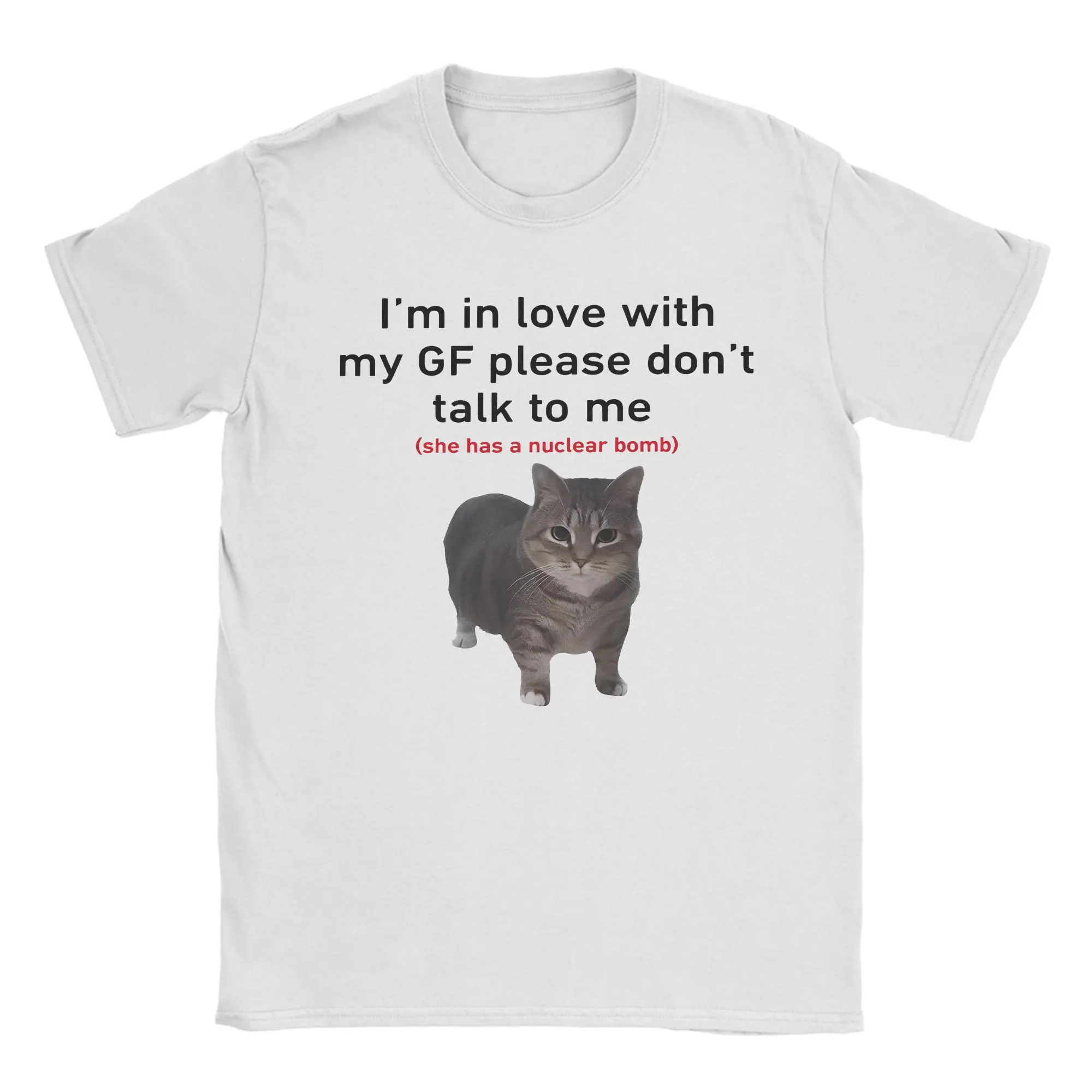 المتضخم تي شيرت الشاطئ أنا في الحب بلدي GF مضحك القط الهبي تي شيرت القطن تي شيرت للذكور Y2K ملابس كاجوال