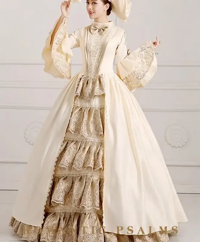 النمط الأوروبي قصر الأميرة زي المرحلة الملابس النسائية #4