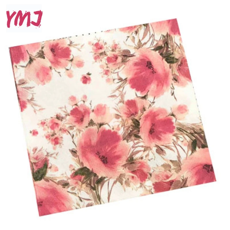 印刷された正方形の紙ナプキン,花の顔,純木,レストラン,ホテル,結婚式のテーブル設定