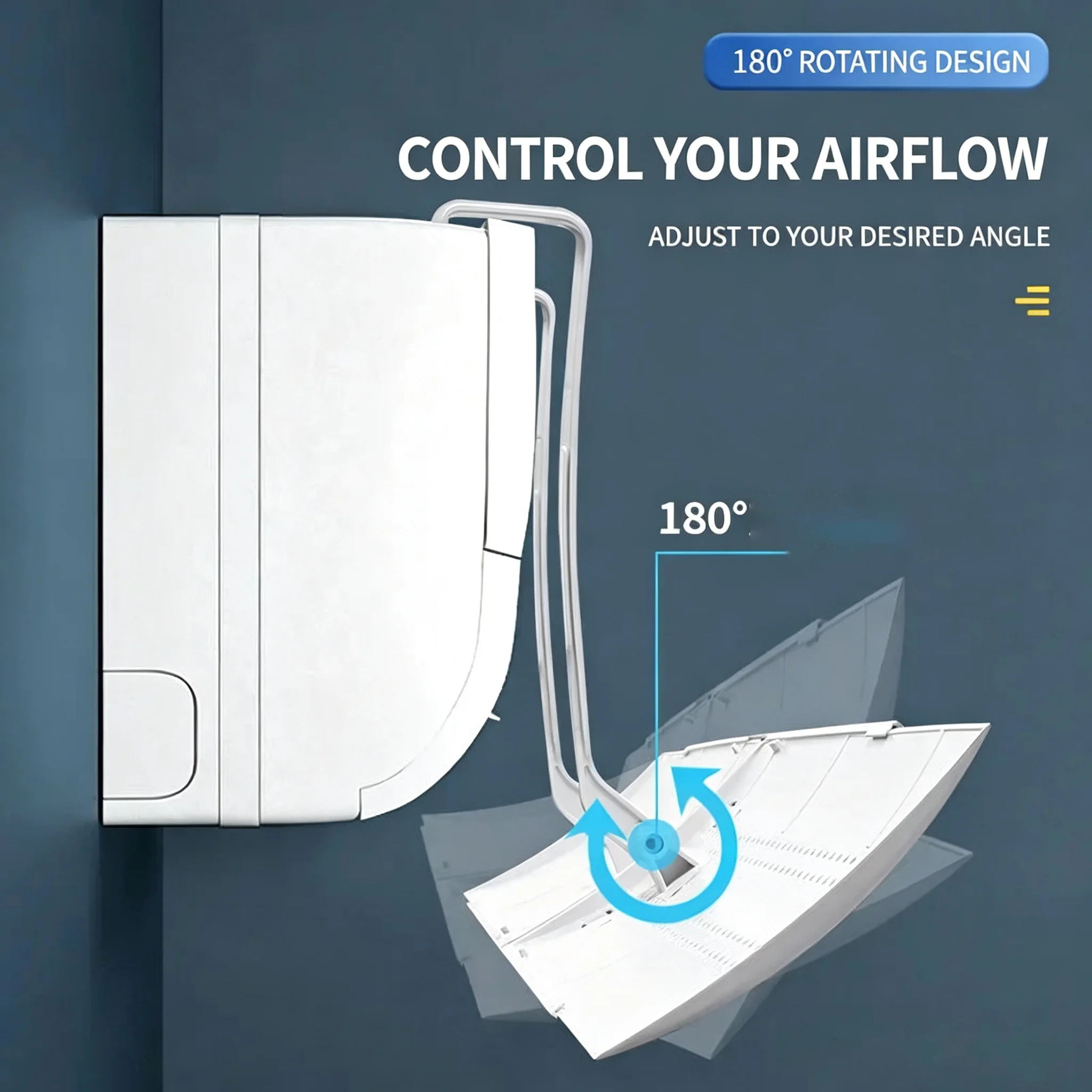 Air Conditioner Wind Deflector, Easy to Install Without Drilling, Prevents Direct Blowing, Retractable Wall-Mounted Type, Suitable for Wall-Mounted Air Conditioners, Adjustable Wind Deflector