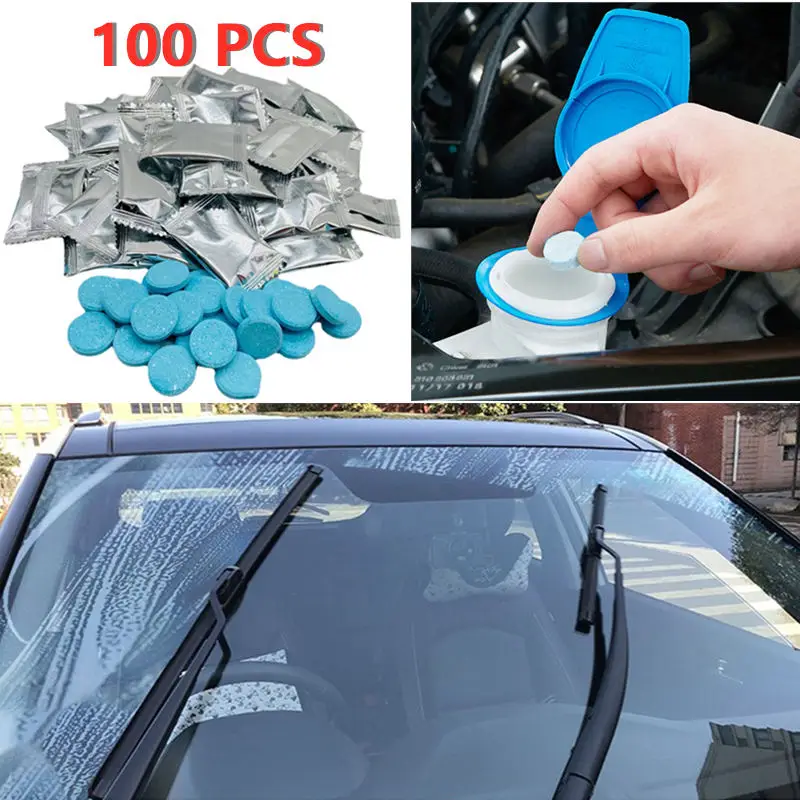 

100 Pcs/SET Car Effervescent Washer Tablet Auto Glass Washing Tablet Windscreen Cleaner Windscreen Glass Cleaning Accessories