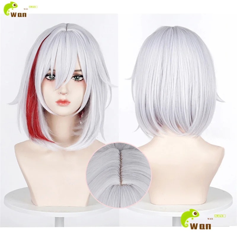 

HSR Topaz Cosplay Wig 35cm Silver Purple White Mixed Wigs For Women Halloween Cosplay Anime Wig Heat Resistant Synthetic Hair
