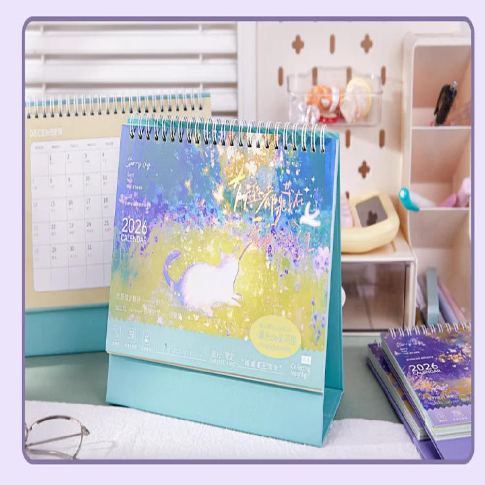 Calendario da tavolo Calendario da tavolo di grandi dimensioni Agenda annuale Organizzatore Minimalista 2026 Calendario in piedi per la casa del pianificatore regalo