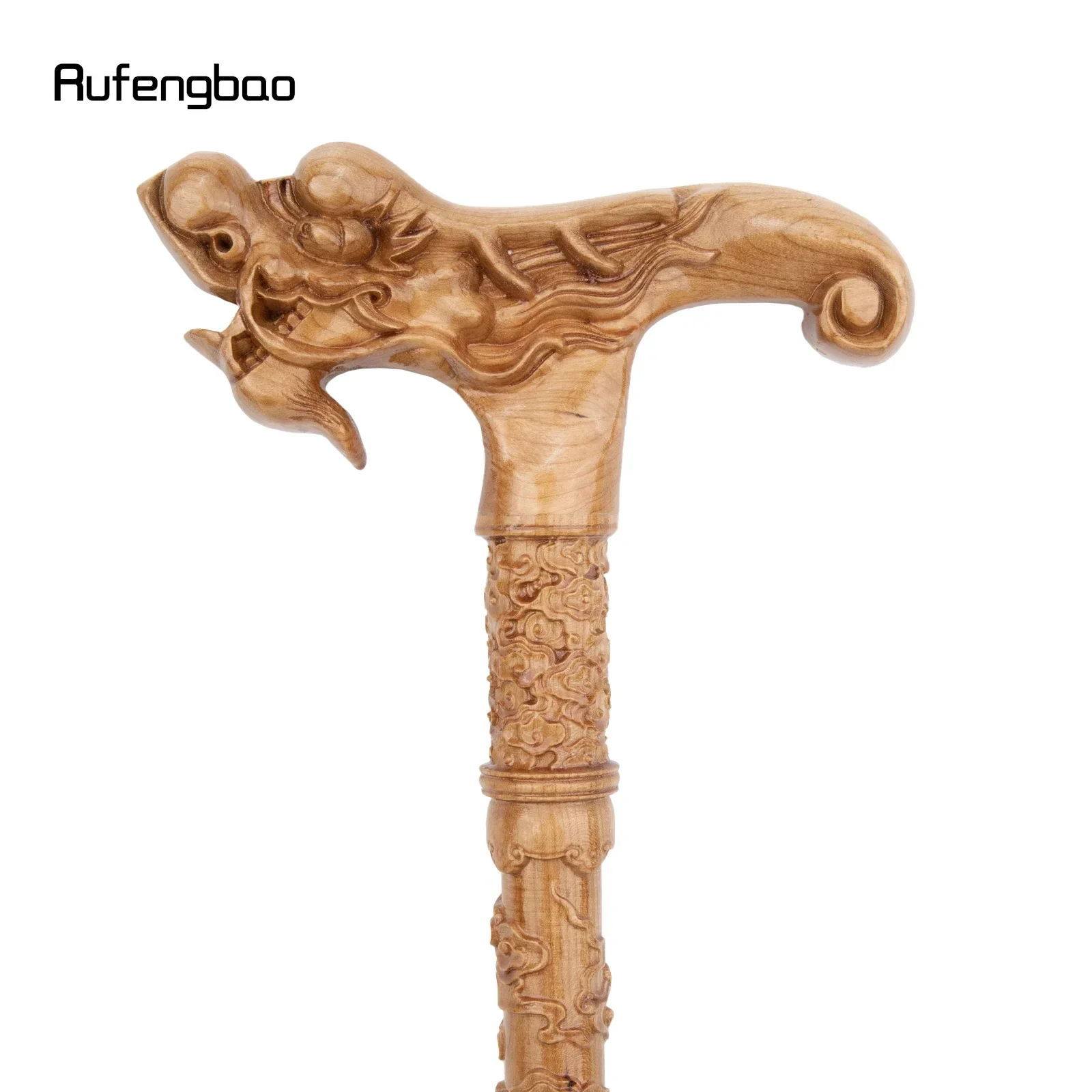 Bastone di legno di moda con giunto singolo in legno di drago giallo, bastone decorativo per cosplay, bacchetta per stampella di Halloween, 90 cm