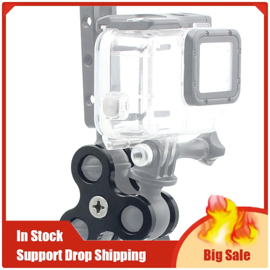 Лучшие предложения Шаровой шарнир из алюминиевого сплава, 3-секционный зажим для шарового шарнира, держатель лампы заполняющего света для дайвинга, подводной фотографии