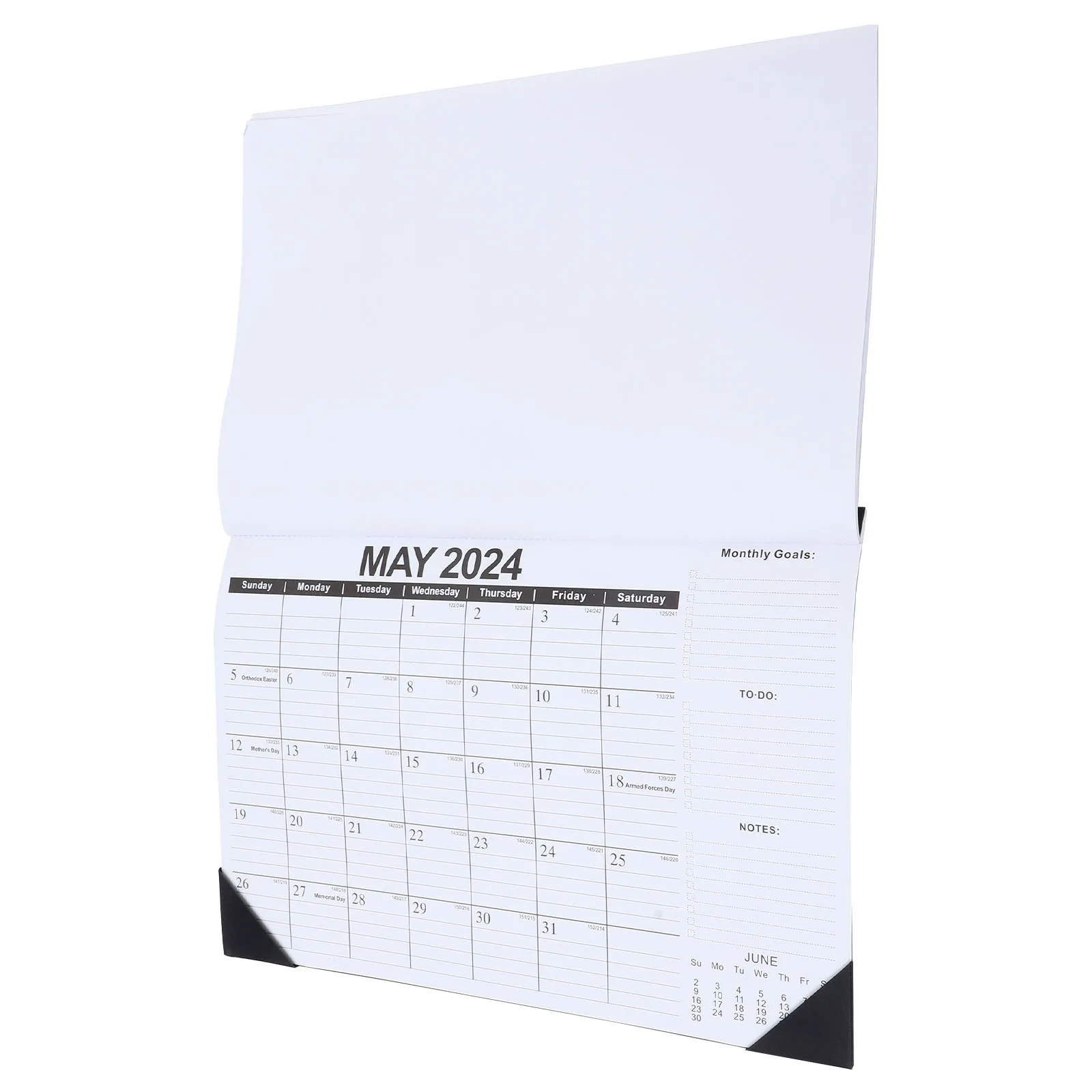 

2023 2024 Schedule Calendar Wall Hanging English Edition Note taking Desk Planner Memo Recording Paper Material
