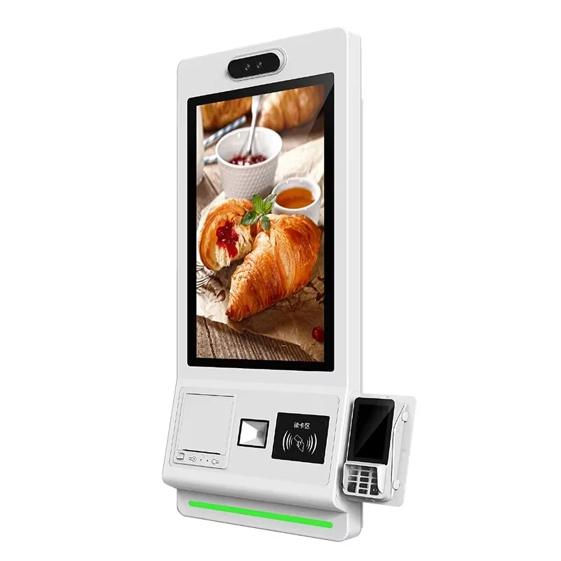 27-Inch Factory Touch Screen  Kiosk Terminal  Code Thermal Printer Android Windows Self-Service Order Retail Store