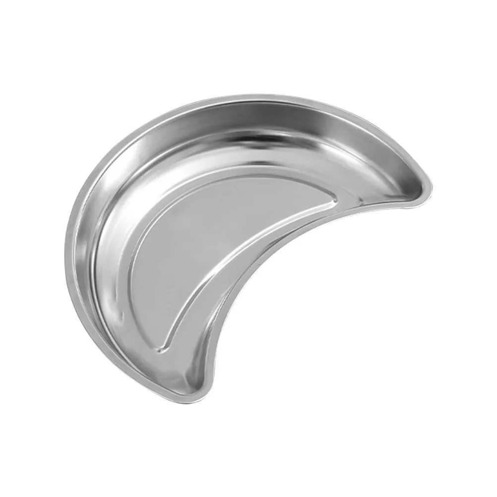 

304 Stainless Steel Moon Platter Dried Fruit Tray Dessert Storage Pastry Snack Plate Kitchen Living Room Bedroom Decor Crescent