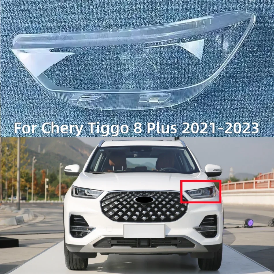 

For Chery Tiggo 8 Plus 2021 2022 2023 Front Headlamp Shade Transparent Lampshade Lamp Shell Masks Headlight Cover Lens