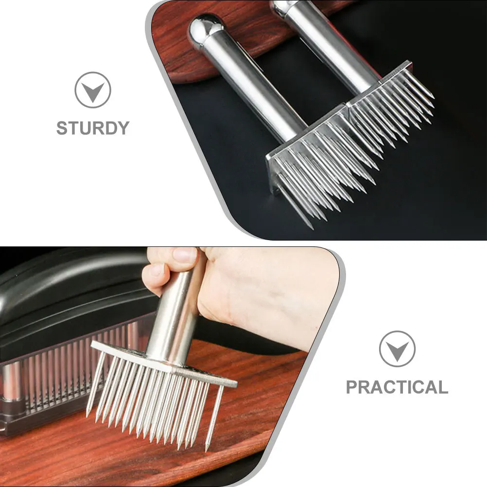 

28-Pin Stainless Steel Meat Tenderizer Tool, Heavy Duty Needle Hammer For Pork Beef Mashing, Kitchen Meat Pounder For Home