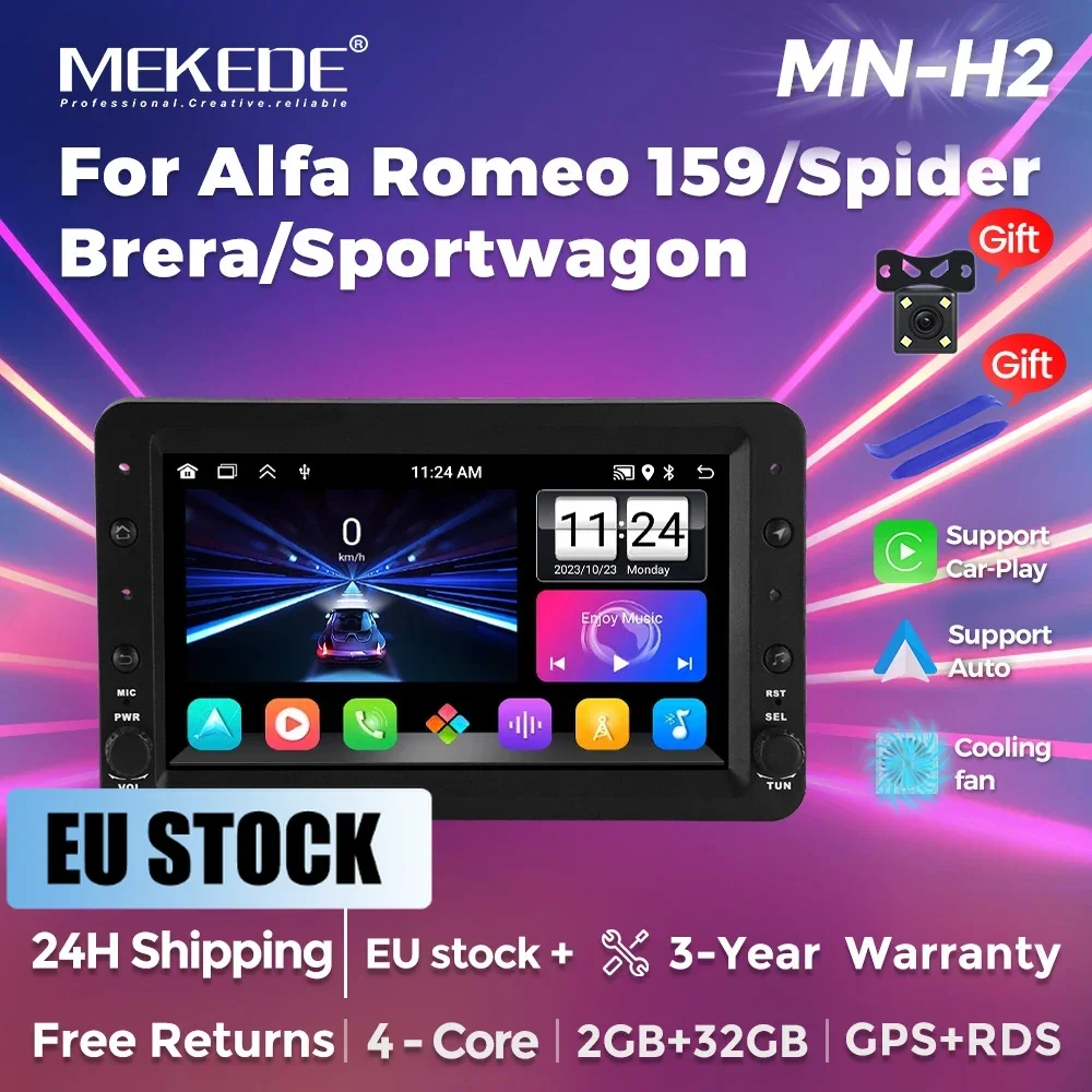 Magazzino UE 7 pollici Sistema Intelligente Autoradio Lettore Multimediale Unità Principale Per Alfa Romeo 159 Spider Brera Sportwagon CarPlay car player android auto multimedia BT Wifi autoradio 2din