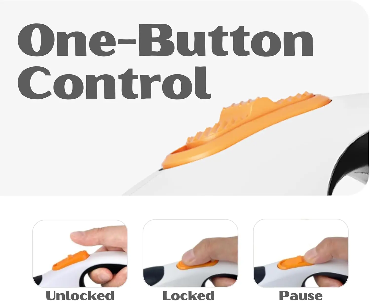 مقود كلب قابل للسحب للحيوانات الأليفة يصل إلى 66 رطلاً، شريط نايلون عاكس 16 بوصة، خالٍ من التشابك، مقبض مضاد للانزلاق مع زر تحكم واحد