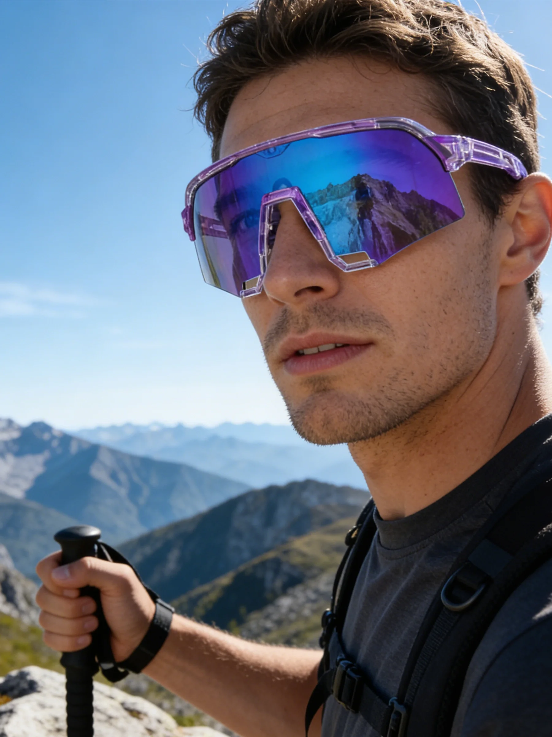 AliExpress NONE New Outdoor Sports Cycling Glasses European And American Windproof Sunglasses Men's And Women's One-Piece Sports Sunglasses 1132